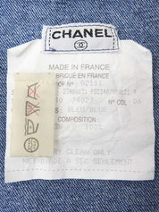 デニムトリムデザインロゴボタンウエスタンシャツ インディゴ