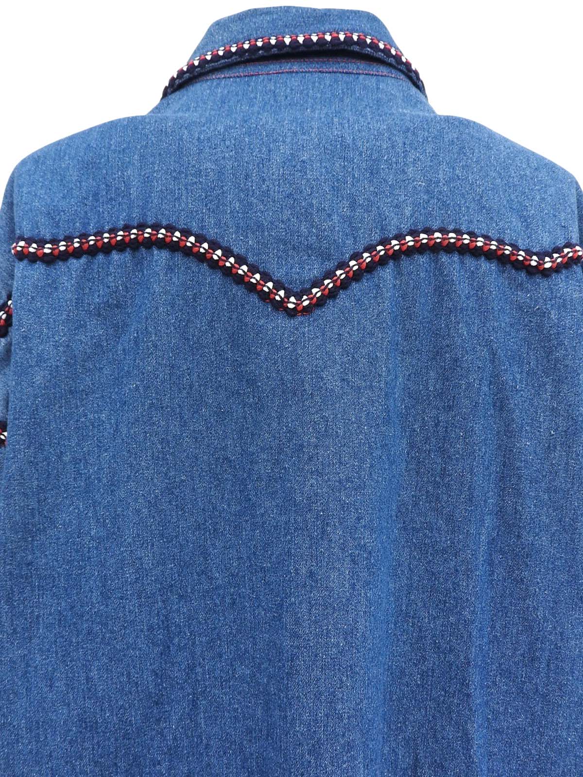 デニムトリムデザインロゴボタンウエスタンシャツ インディゴ