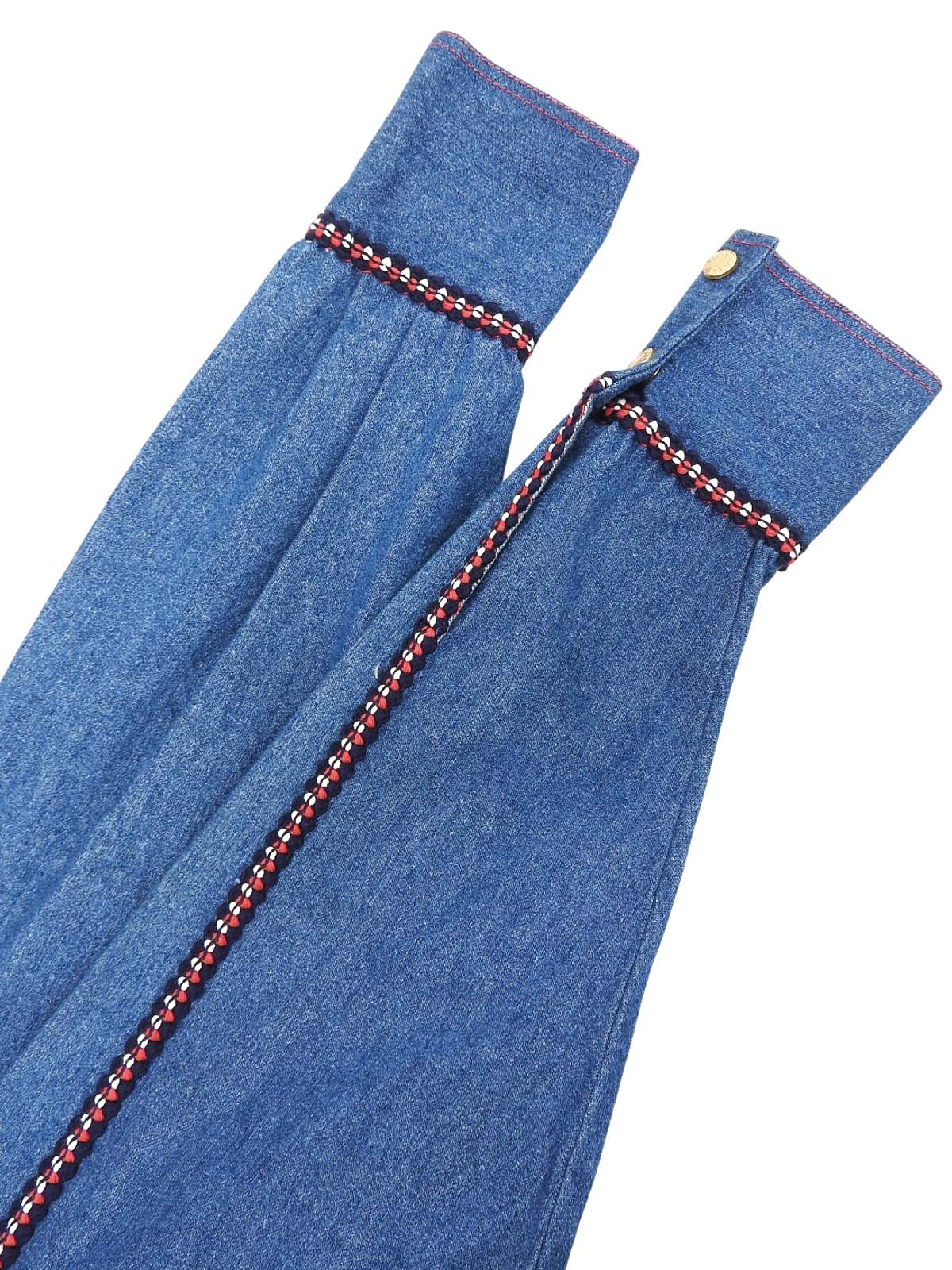 Denim Trim Design Logo Button Western Shirt in Indigo