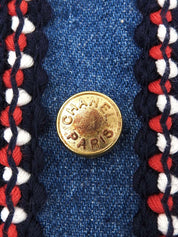 デニムトリムデザインロゴボタンウエスタンシャツ インディゴ