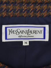 棕色/海军蓝羊毛设计纽扣