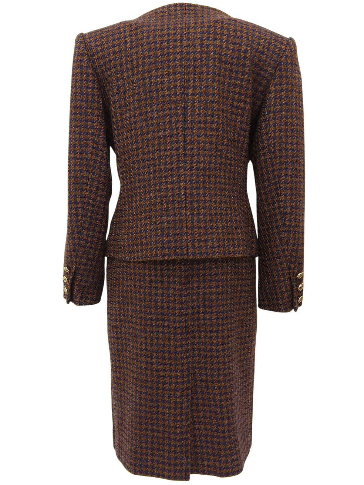 棕色/海军蓝羊毛设计纽扣