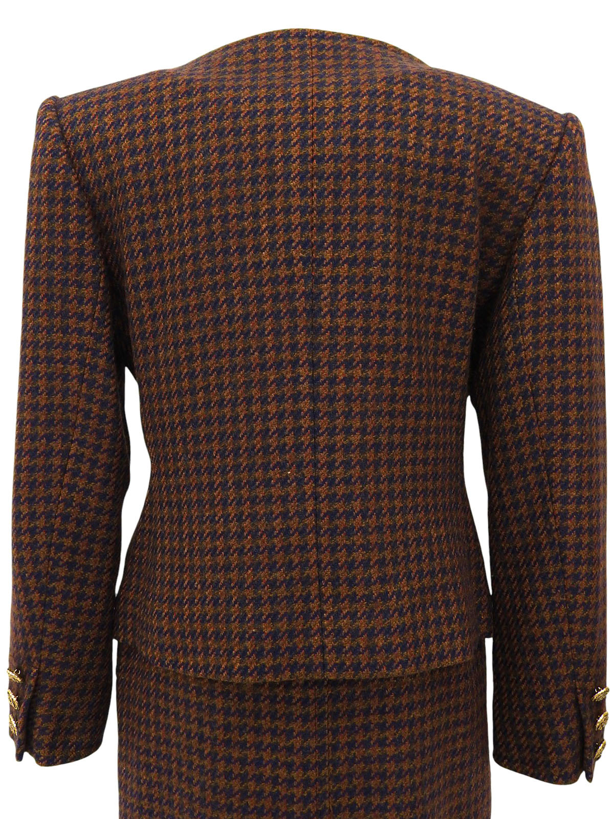 棕色/海军蓝羊毛设计纽扣