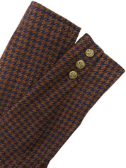 棕色/海军蓝羊毛设计纽扣