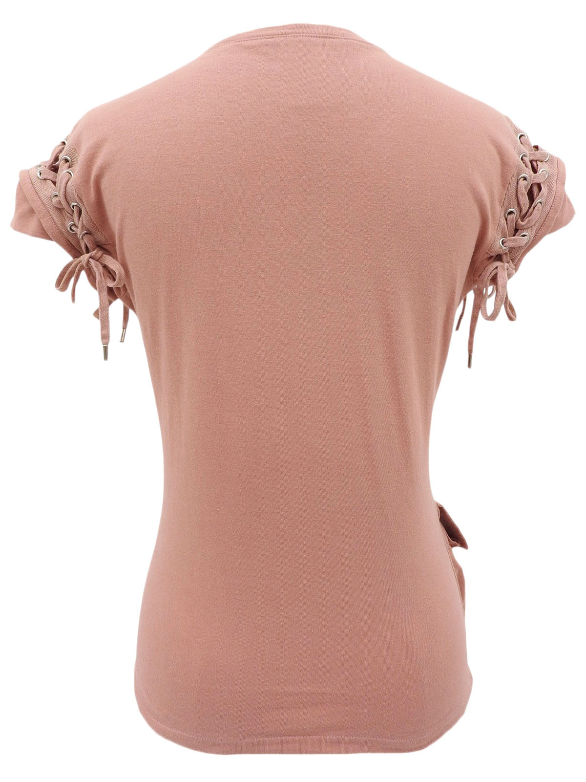 ロゴポケットレースアップショートスリーブトップス コーラルピンク