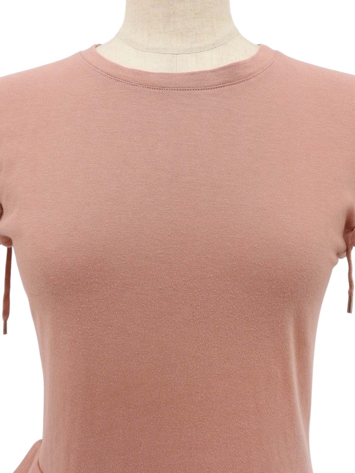 ロゴポケットレースアップショートスリーブトップス コーラルピンク