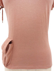 ロゴポケットレースアップショートスリーブトップス コーラルピンク