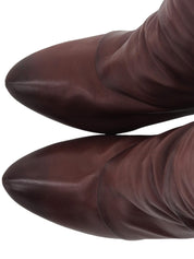 Brown leather long boots