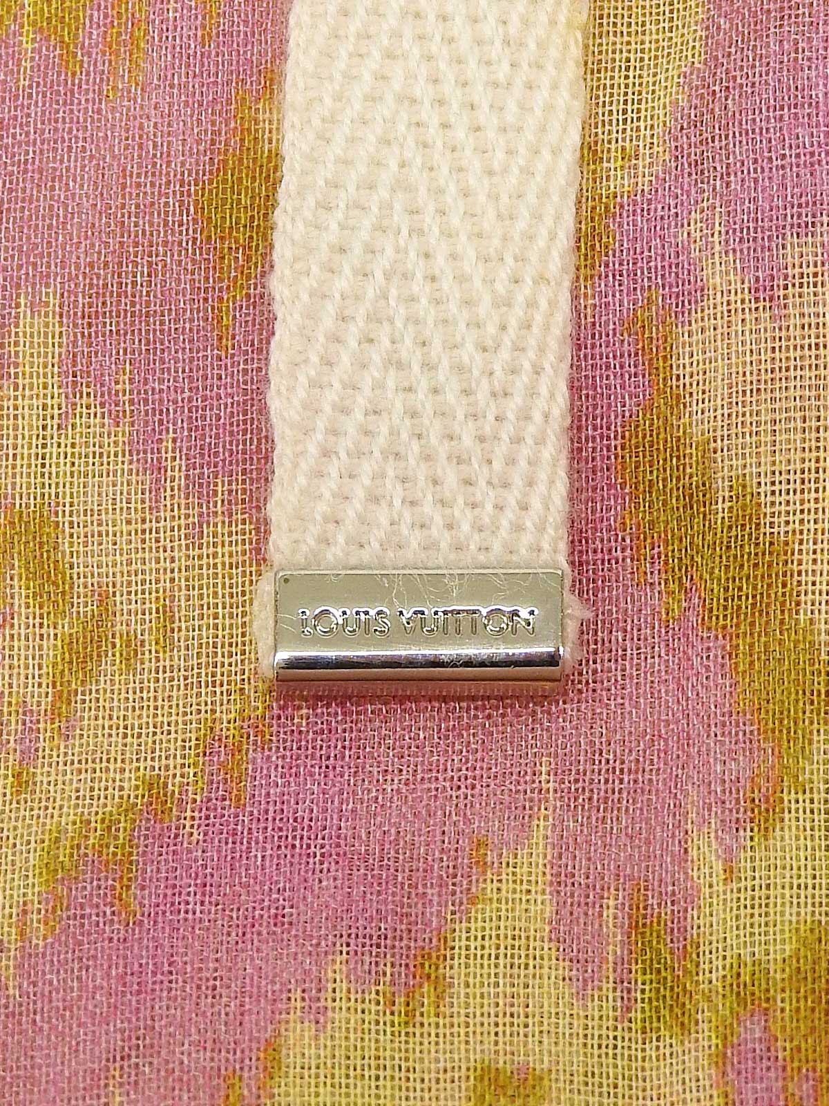 Cotton Monogram Pattern Dress in Pink/Yellow