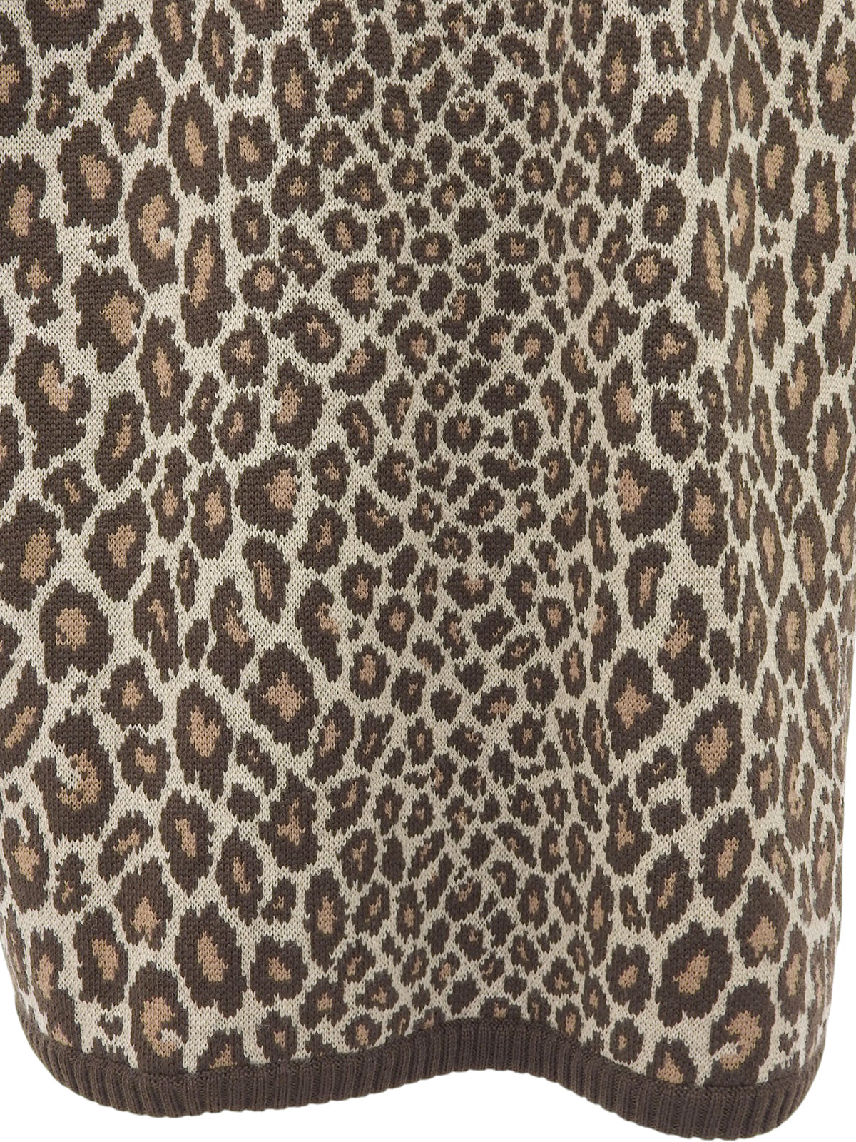 ウールレオパードパターンカーディガン ブラウン