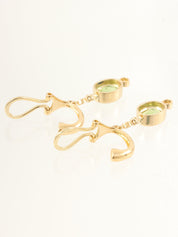 18K Peridot Oval Swing Earrings in Gold/Light Green