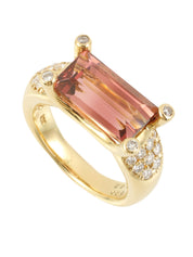 18K Gold/Pink Pink Tourmaline Diamond Ring