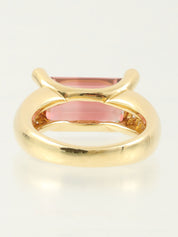 18K Gold/Pink Pink Tourmaline Diamond Ring
