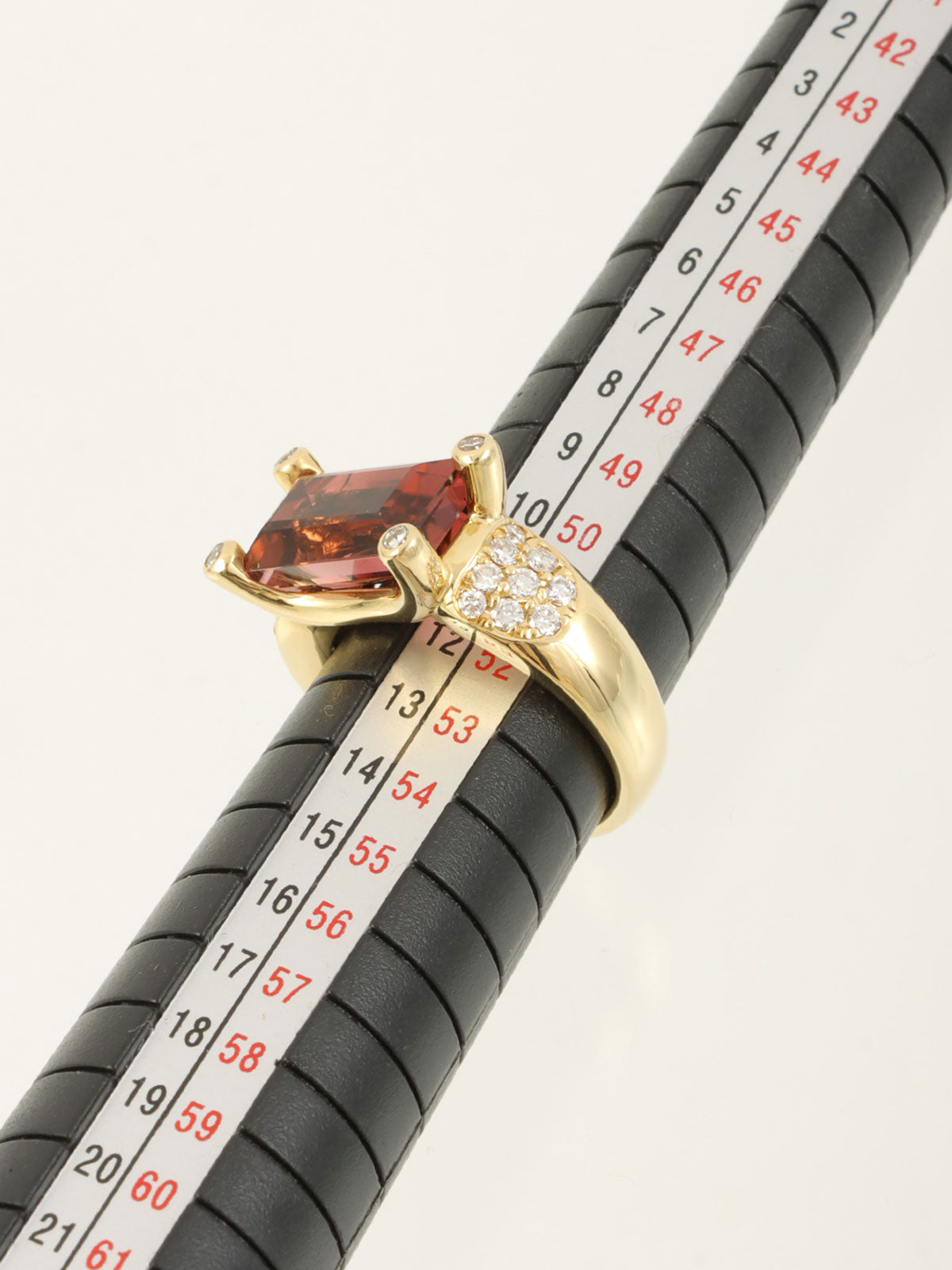 18K Gold/Pink Pink Tourmaline Diamond Ring