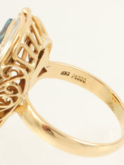 18K Diamond Black Opal Design Ring Gold/Green