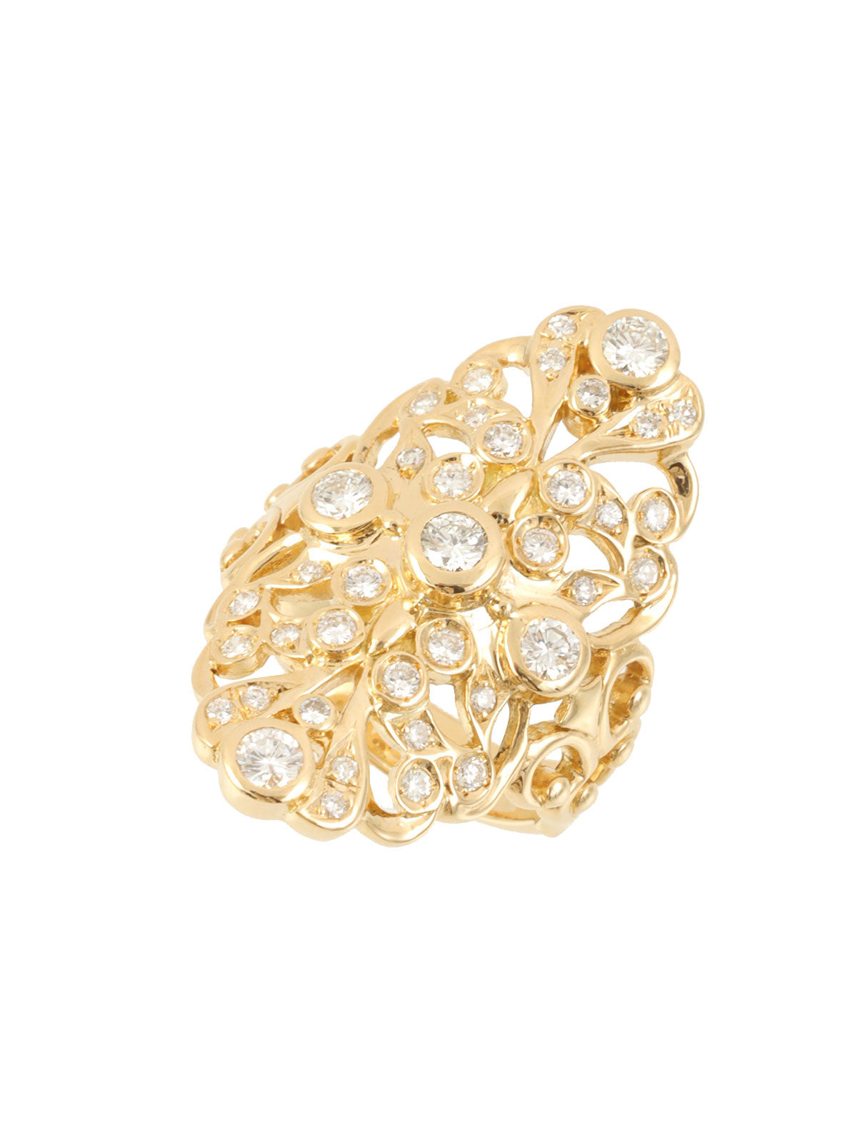 18K Gold Diamond Design Ring