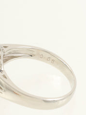 Platinum Sapphire Diamond Ring in Silver/Blue