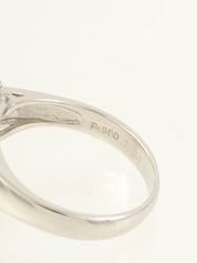 Platinum Sapphire Diamond Ring in Silver/Blue