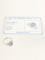 プラチナサファイアダイヤモンドリング　シルバー/ブルー