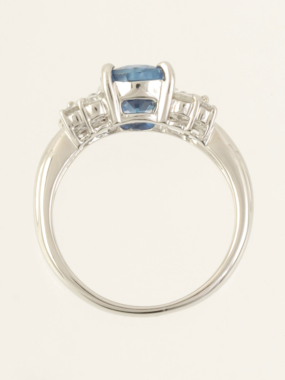 プラチナサファイアダイヤモンドデザインリング シルバー/ブルー