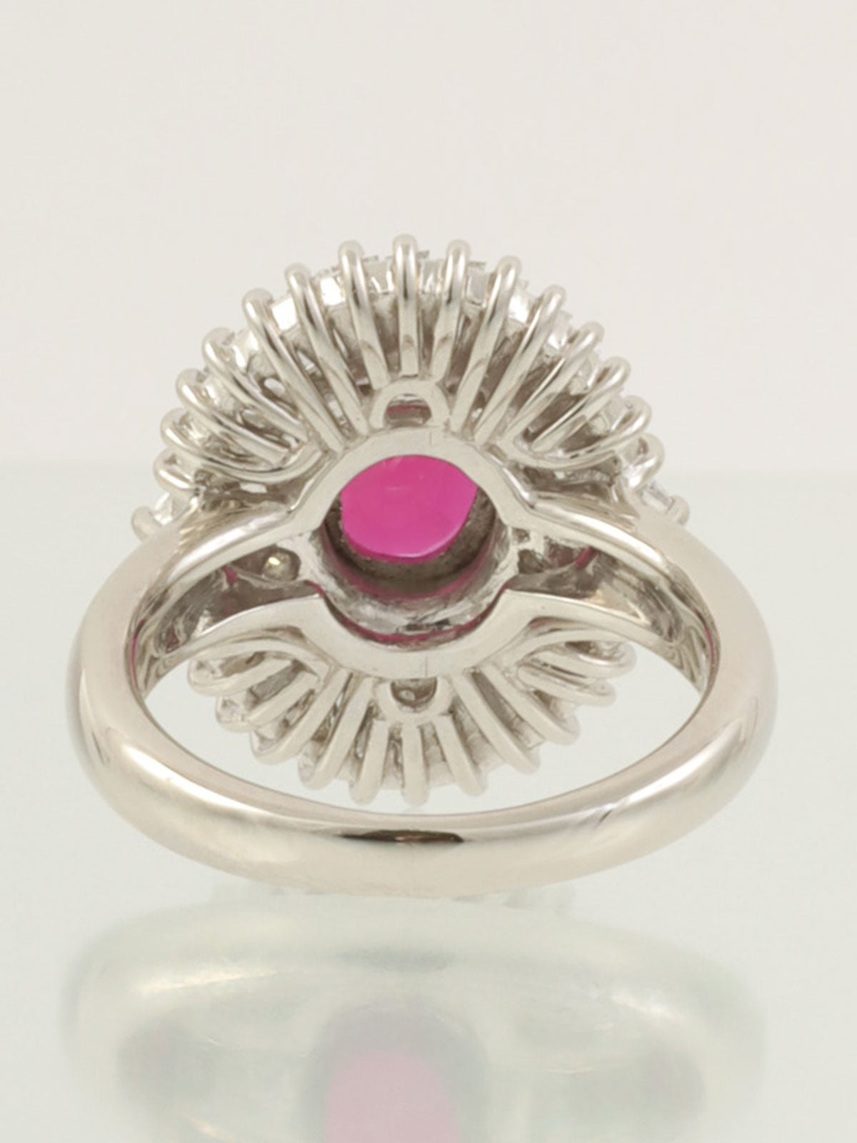 プラチナルビーダイヤモンドリング レッド/シルバー