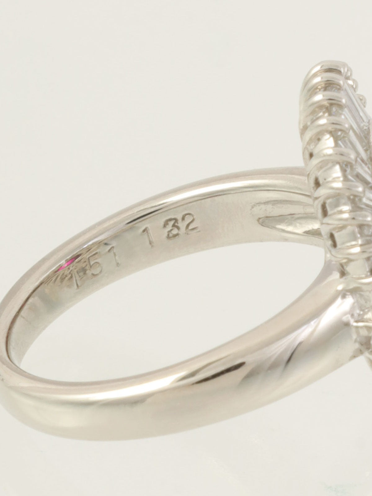 プラチナルビーダイヤモンドリング レッド/シルバー