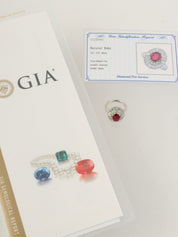 プラチナルビーダイヤモンドリング レッド/シルバー