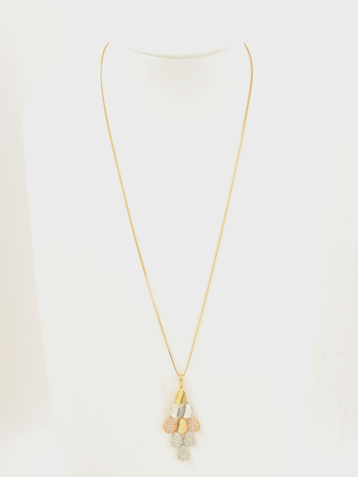 18Kダイヤモンドドロップモチーフネックレス ゴールド/ピンク/シルバー