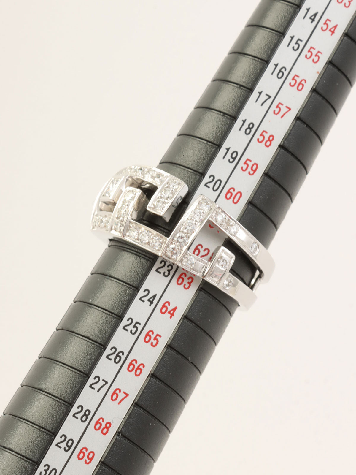 18Kダイヤモンドデザインカットリング シルバー