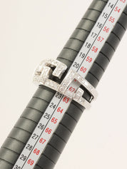 18Kダイヤモンドデザインカットリング シルバー