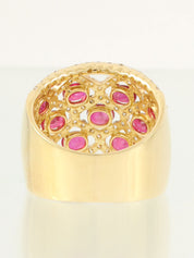 18Kルビーダイヤモンドデザインリング ゴールド/チェリーレッド