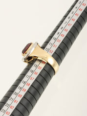 18K Platinum Tourmaline Diamond Ring in Gold/Red