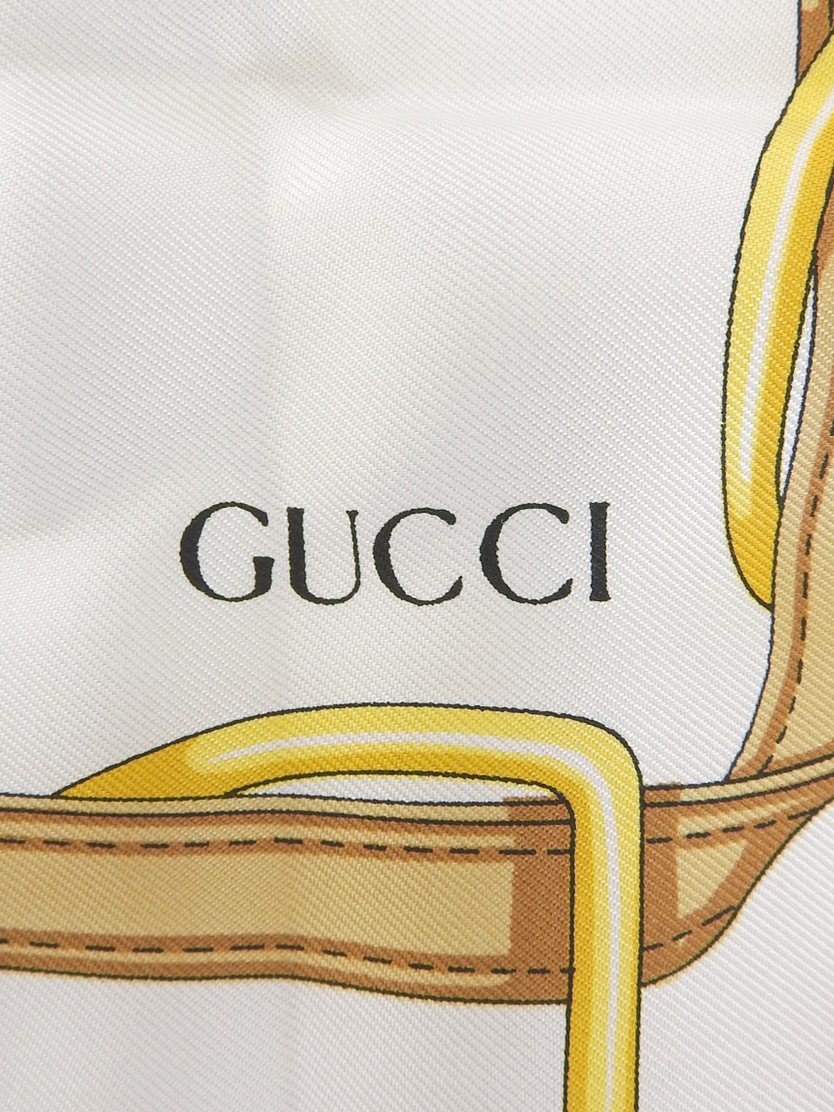 ホースビットパターンスカーフ　ホワイト/ネイビー