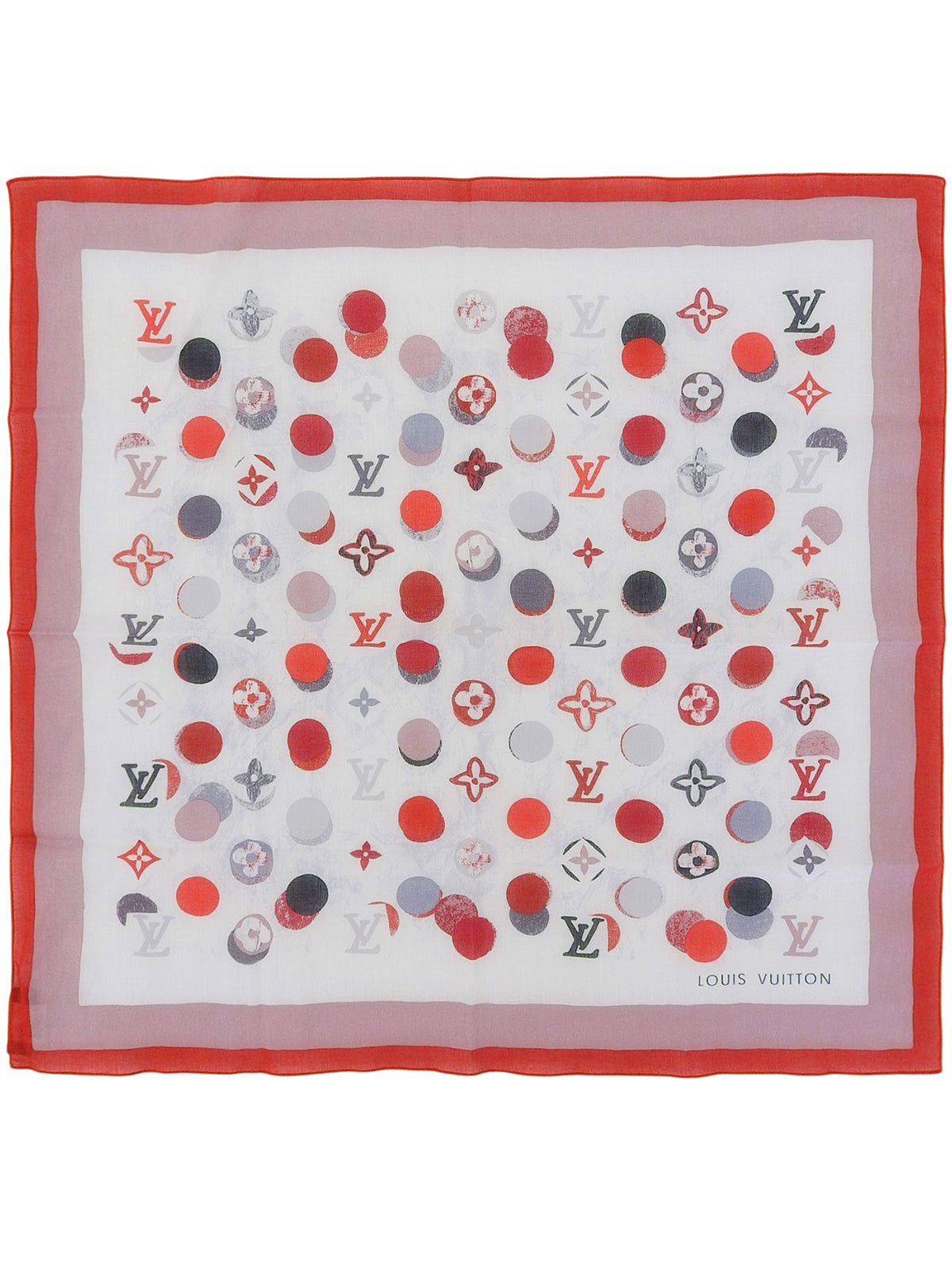 モノグラムミニスカーフ レッド/ホワイト