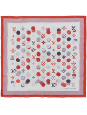 モノグラムミニスカーフ レッド/ホワイト