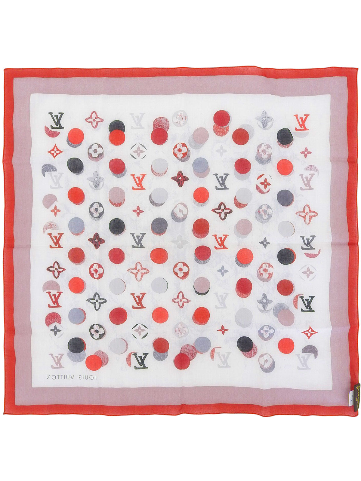 モノグラムミニスカーフ レッド/ホワイト