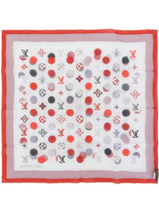 モノグラムミニスカーフ レッド/ホワイト