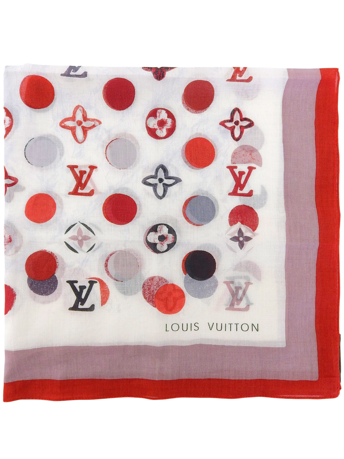 モノグラムミニスカーフ レッド/ホワイト