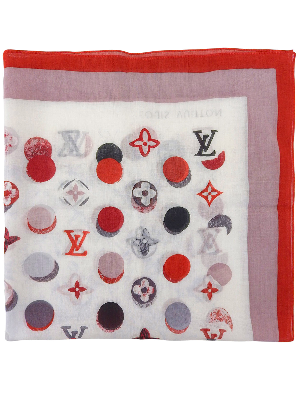モノグラムミニスカーフ レッド/ホワイト