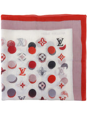 モノグラムミニスカーフ レッド/ホワイト