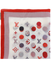 モノグラムミニスカーフ レッド/ホワイト