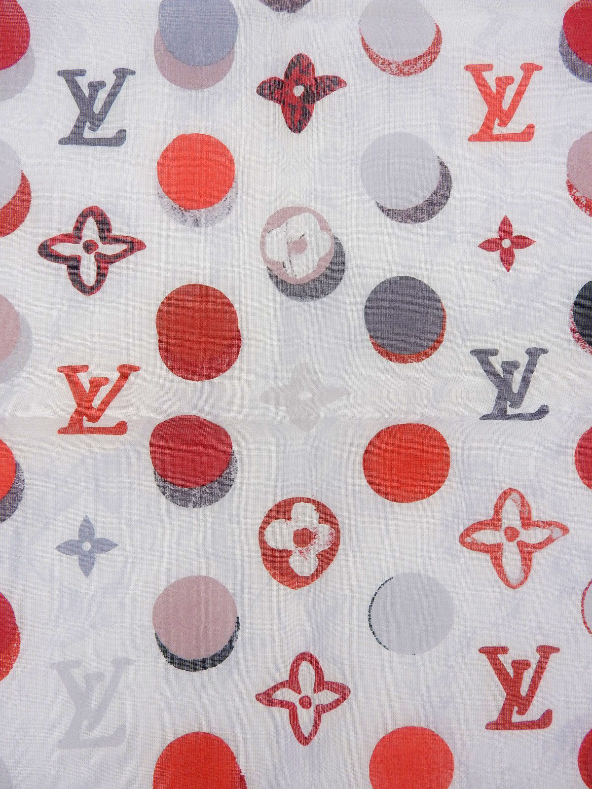 モノグラムミニスカーフ レッド/ホワイト