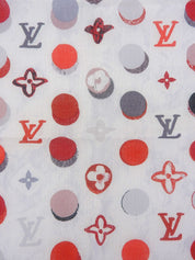 モノグラムミニスカーフ レッド/ホワイト