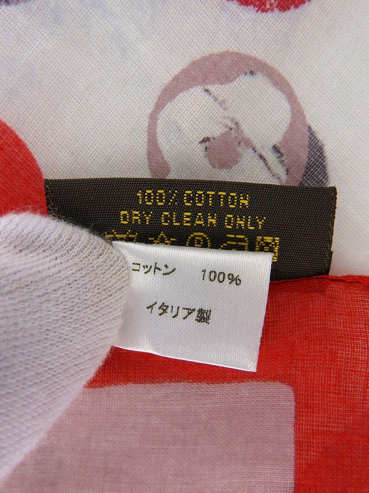 モノグラムミニスカーフ レッド/ホワイト