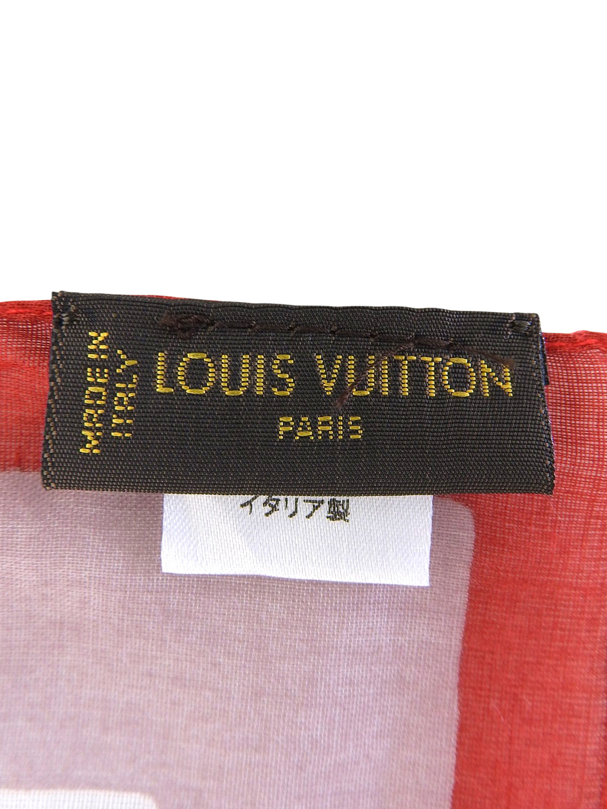 字母图案迷你围巾 红/白