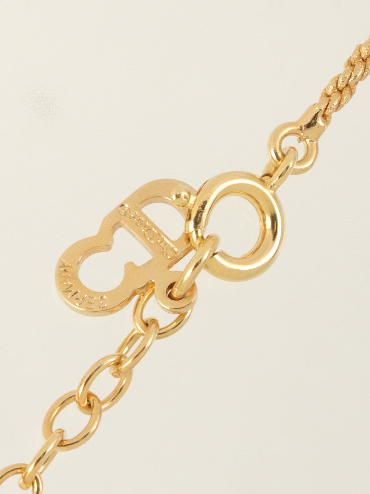 Ribbon Bell Motif Logo Necklace Gold