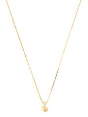 Rhinestone Logo Plate Necklace Gold