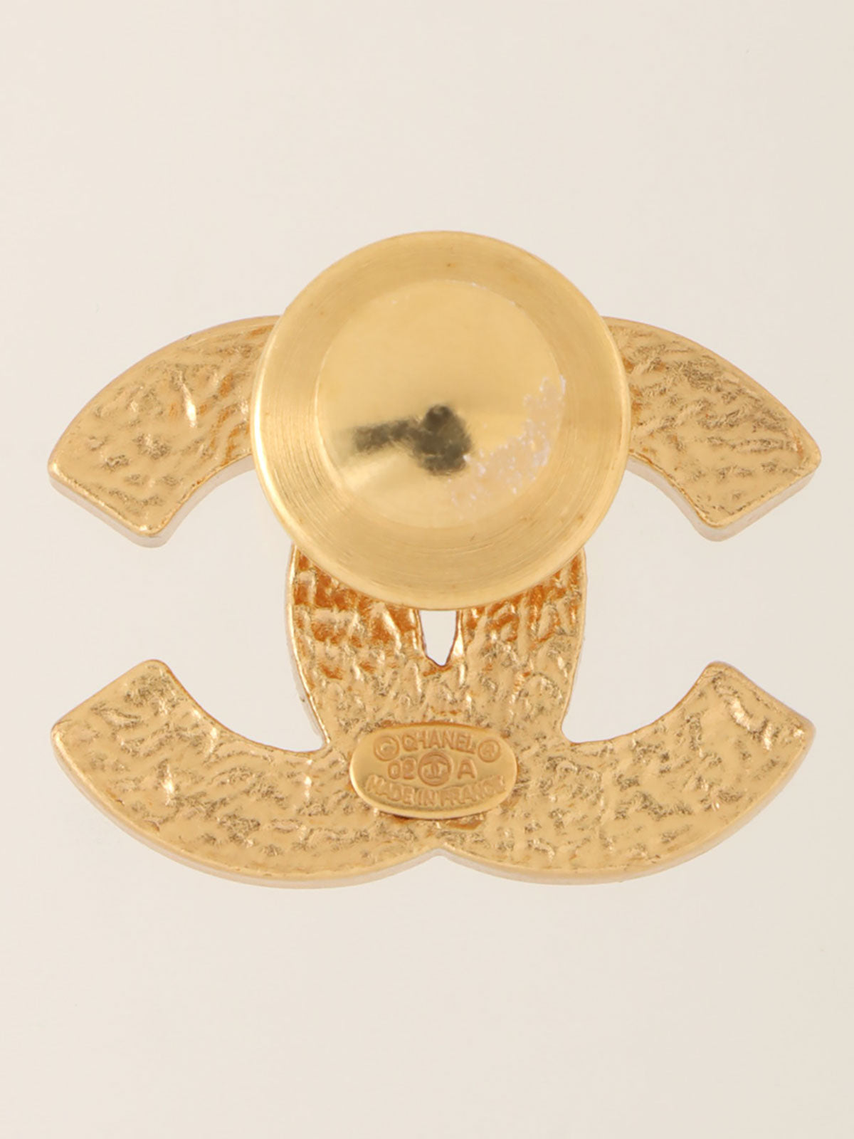 2002年製　ラインストーンCCマークブローチ　ブラック／ピンク／ゴールド