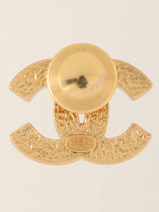 2002年製 ラインストーンCCマークブローチ ブラック/ピンク/ゴールド