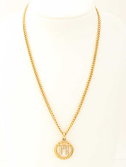 Rhinestone Triomphe Arch Necklace in Gold